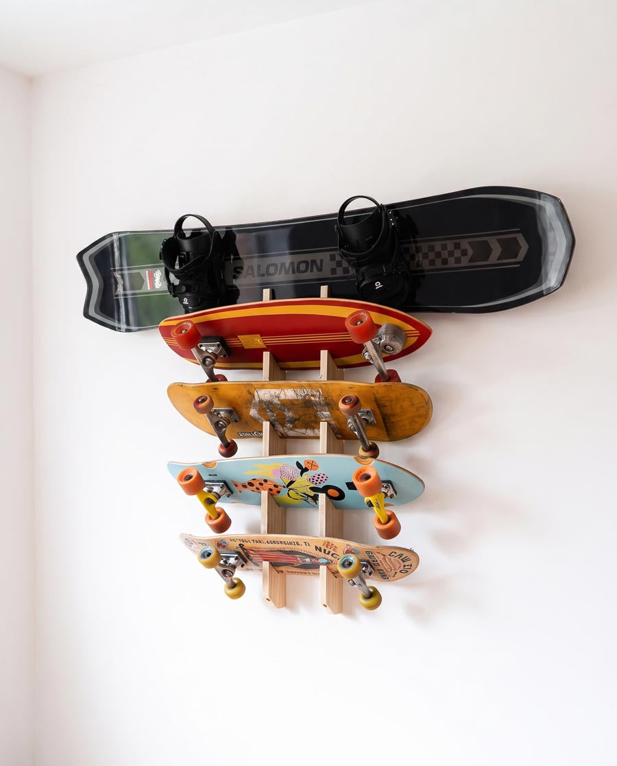 Plywood 5-Board Skateboard & Boardsport Rack